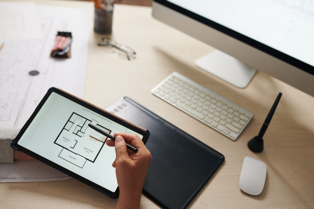 Architect Checking House Floor Plan original 2924524